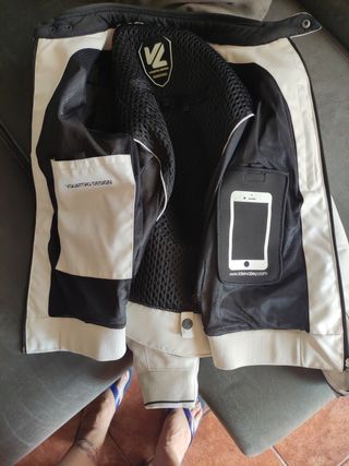 Cazadora moto beige