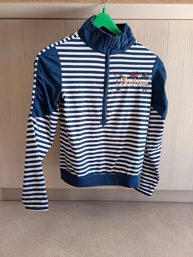 Maglia righe bluette zip