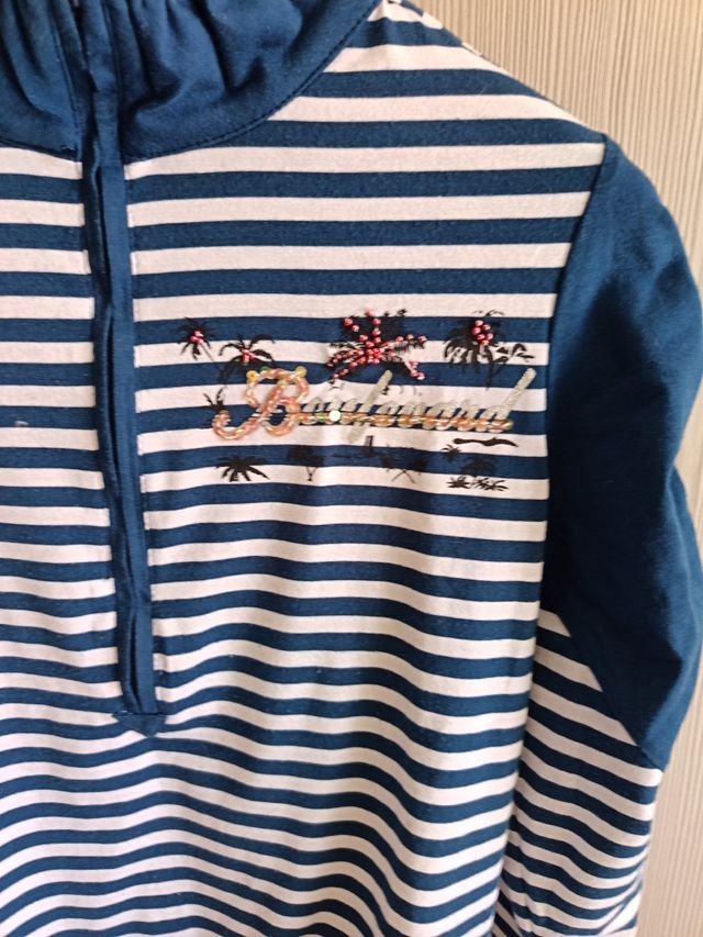 Maglia righe bluette zip