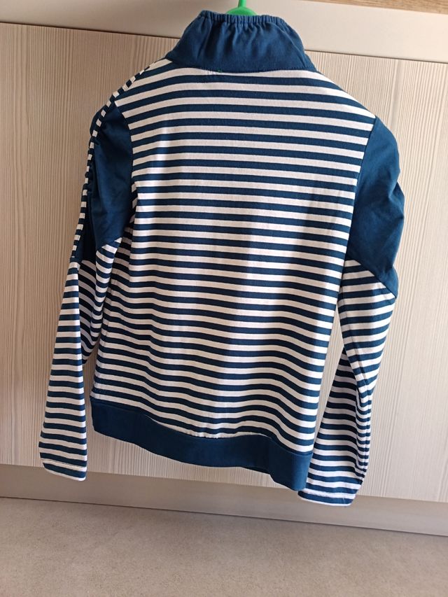 Maglia righe bluette zip