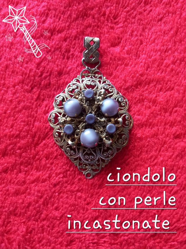 Ciondolo filigrana |perle viola incastonate