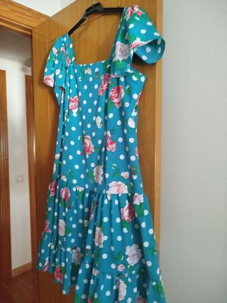 Vestido lunares turquesa