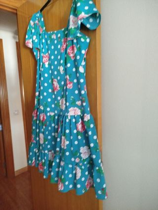 Vestido lunares turquesa
