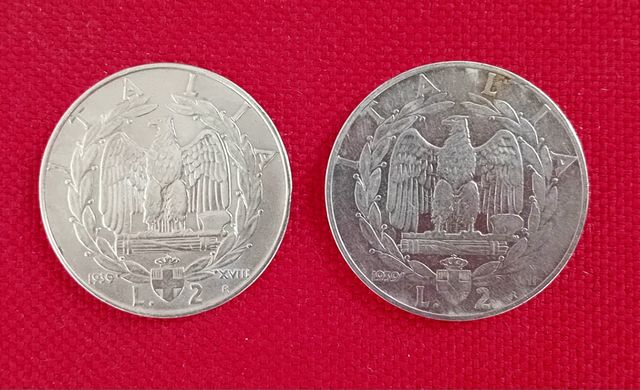 2 Monete Italia 1939 RE