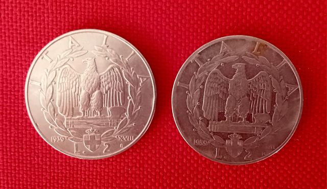 2 Monete Italia 1939 RE