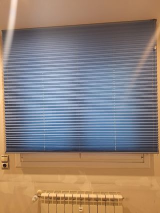 Estor azul tejido - Cortina plisada