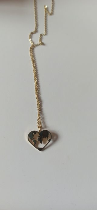 Collar corazón mundo | dorado