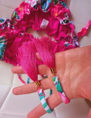 Bikini 4giveness fiori rosa