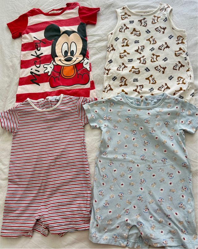 4 Peleles bebé algodón 24-36 meses