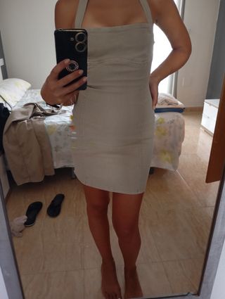Vestido mini Stradivarius verde