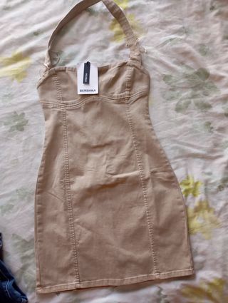 Vestido mini Stradivarius verde