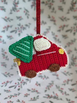 Adorno navideño coche crochet