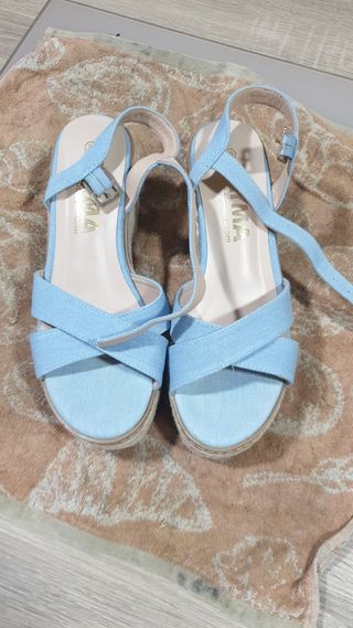 Sandalias plataforma azul