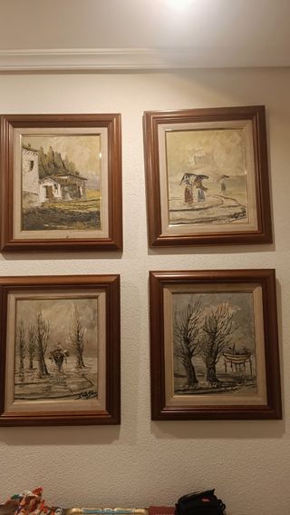 4 Dipinti dipinti ad olio