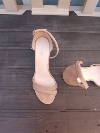 Sandalias Graceland beige tacón 38
