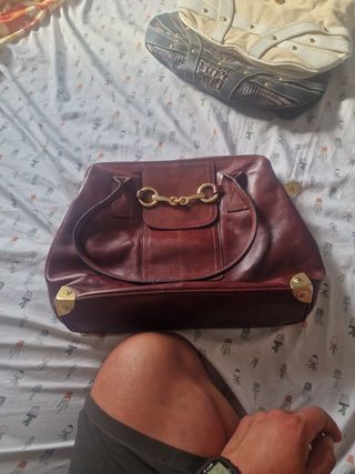 Bolso piel marrón vintage looky 