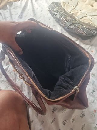 Bolso piel marrón vintage looky 