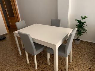 Mesa comedor blanca extensible (sin sillas)