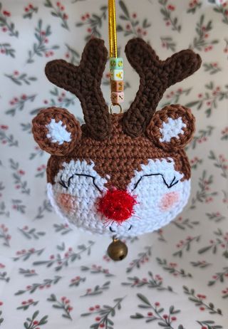 Adorno Reno navideño crochet