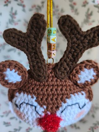 Adorno Reno navideño crochet