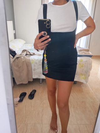 Vestido mini Stradivarius negro