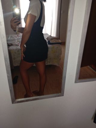 Vestido mini Stradivarius negro