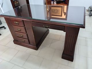 Mesa escritorio madera - cristal