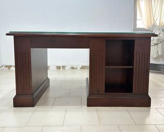 Mesa escritorio madera - cristal