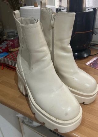 Botines plataforma beige