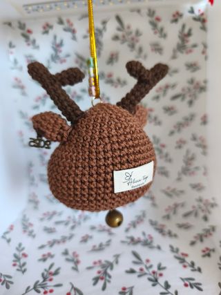Adorno reno navideño crochet