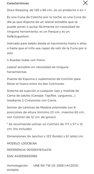 Cuna Doco: ¡Como nueva!