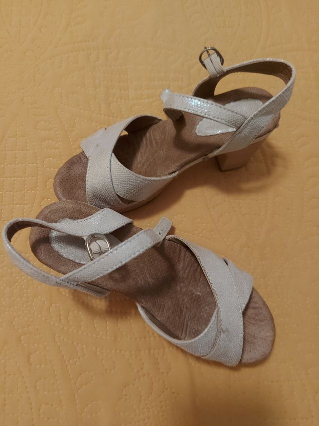 Sandalias Plataforma Plata - Nº 36