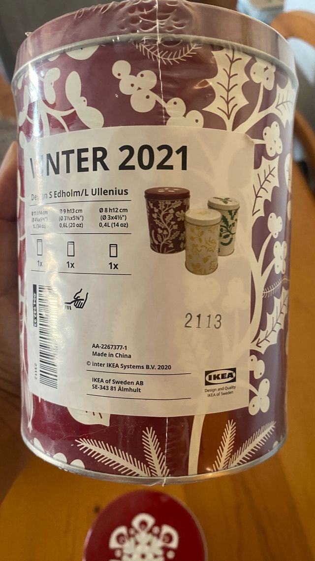4 juegos de 3 Latas Navidad Ikea Vinter 2020-2023