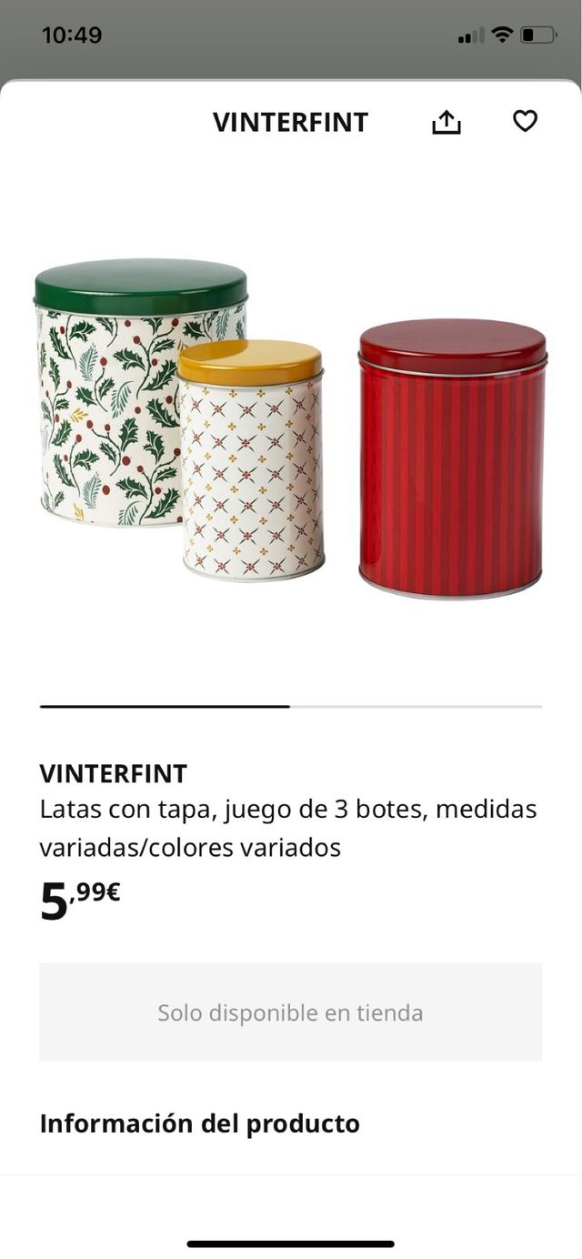 4 juegos de 3 Latas Navidad Ikea Vinter 2020-2023