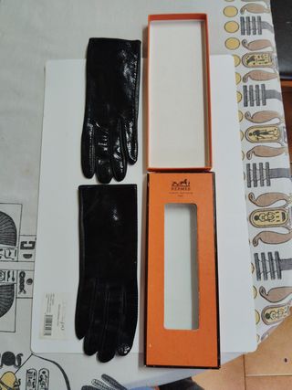 Guantes Hermès vintage negros