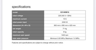 Lavadora Kenwood K914WM16 - 9kg A+++ 1400RPM