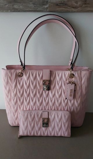 Borsa e portafoglio Guess rosa | 2 pezzi