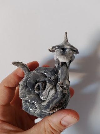 Sculture Ceramica Serpente Rosa