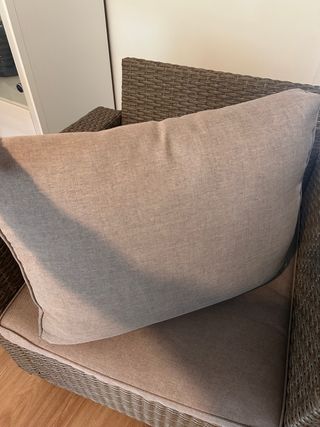 Sillón mimbre beige - Cojín