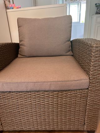 Sillón mimbre beige - Cojín