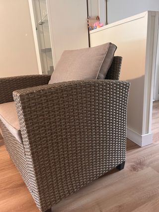 Sillón mimbre beige - Cojín