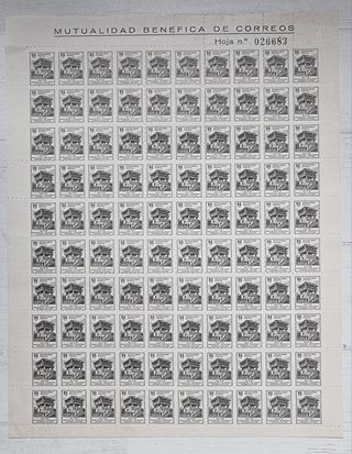 Hoja sellos 50 céntimos mutualidad benéfica correo