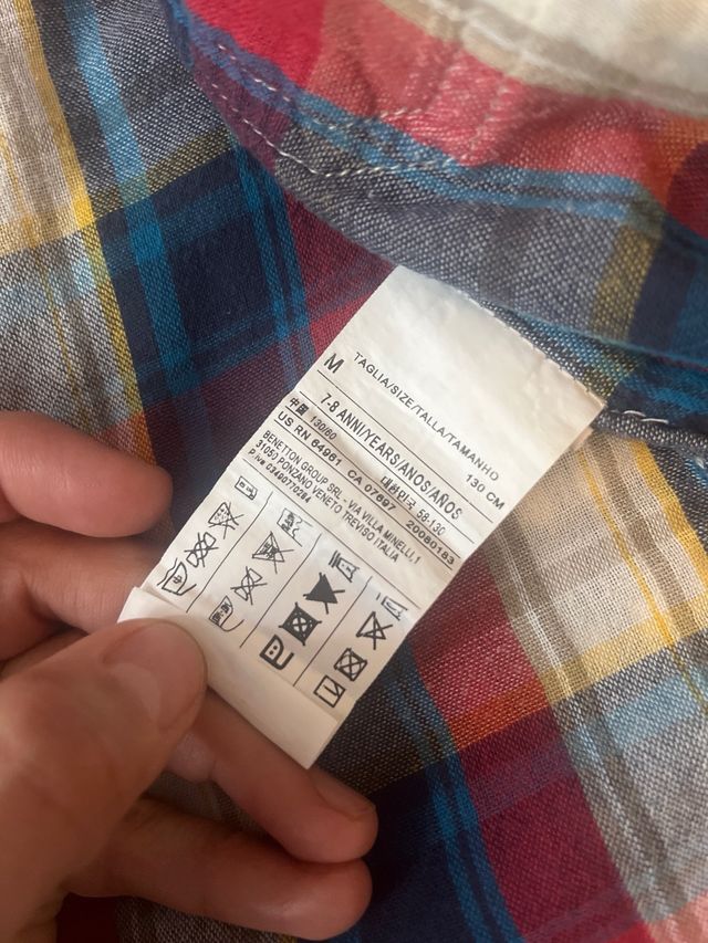 Camisa cuadros niño Benetton 7-8 años