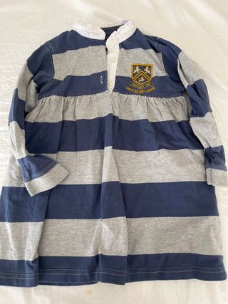 Vestido Gocco rayas azul gris 3-4 años