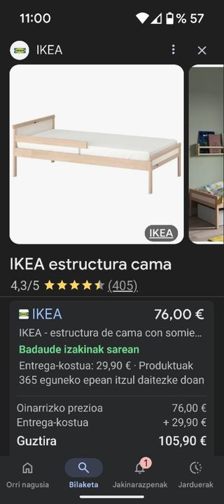 Cama infantil IKEA SNIGLAR