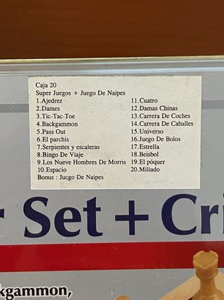 20 Juegos de Mesa + Cribbage nuevo 