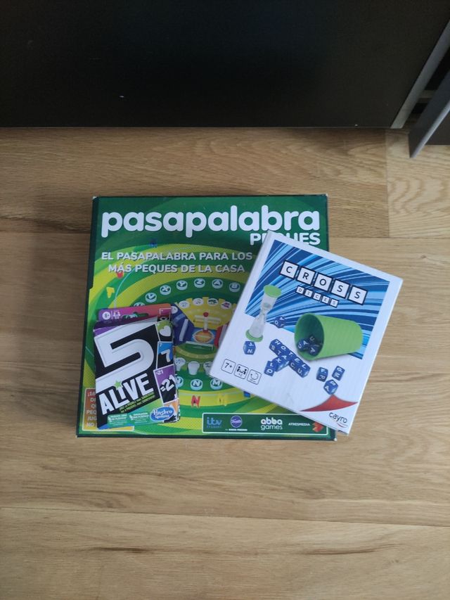 Juegos de mesa: Pasapalabra, Cross Dice, Alive
