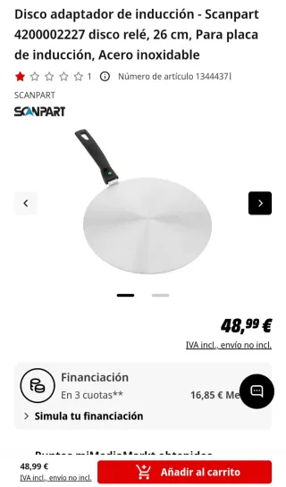Adaptador Vitrocerámica-Inducción