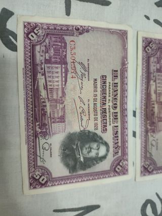 2 Billetes 50 Pesetas 1928
