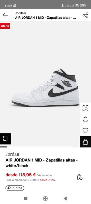 Zapatillas Nike Air Jordan 1 Mid blancas y negras